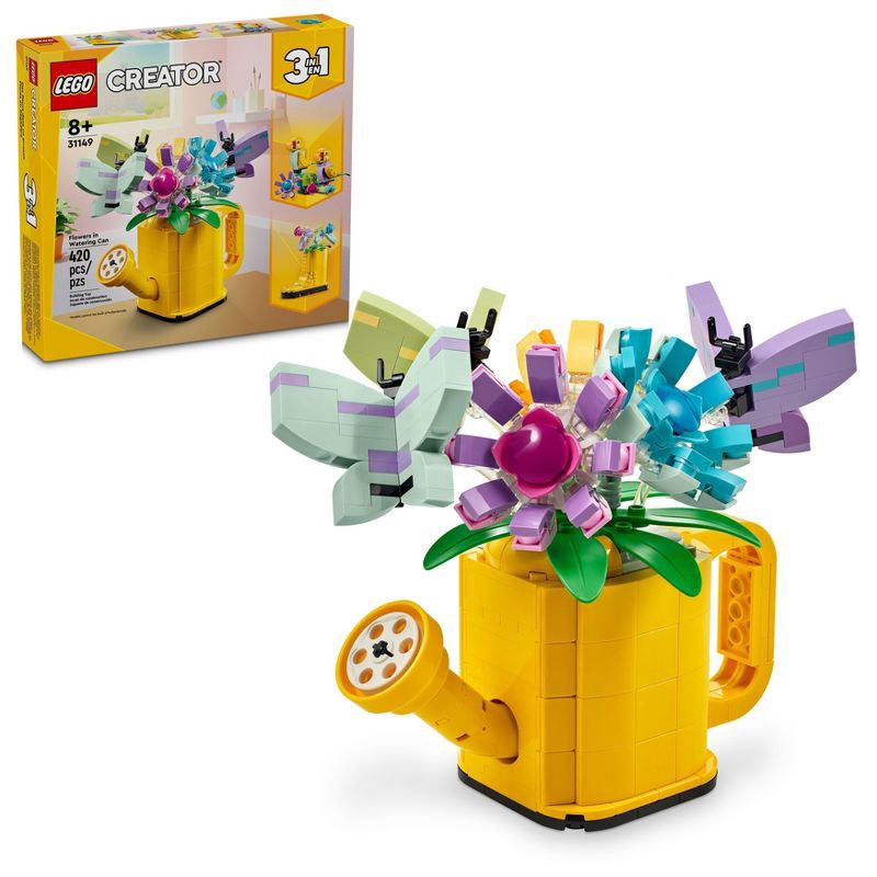 slide 1 of 6, LEGO Creator 3 in 1 Flowers in Watering Can Building Toy 31149, 1 ct