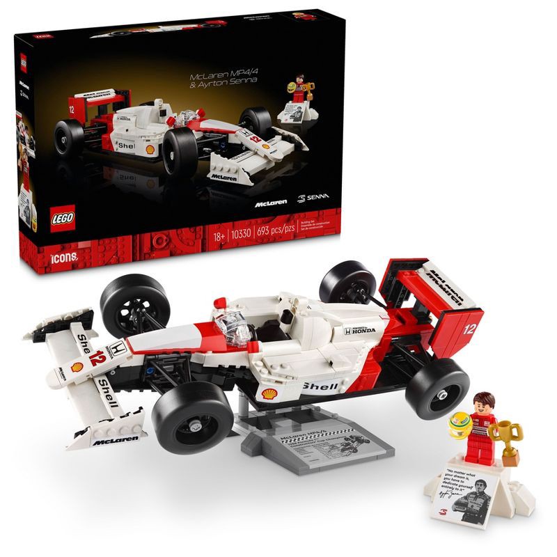 slide 1 of 6, LEGO Icons McLaren MP4/4 & Ayrton Senna Model Race Car 10330, 1 ct