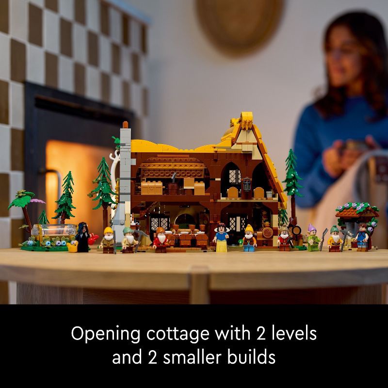 slide 3 of 6, LEGO Disney Snow White and the Seven Dwarfs' Cottage Build and Display Set 43242, 1 ct
