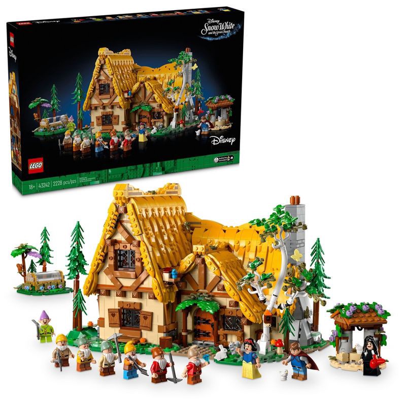 slide 1 of 6, LEGO Disney Snow White and the Seven Dwarfs' Cottage Build and Display Set 43242, 1 ct