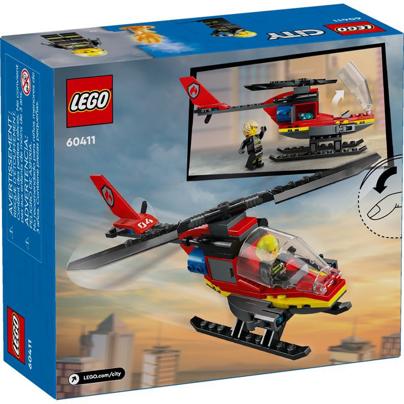slide 4 of 6, LEGO City Fire Rescue Helicopter Pretend Play Toy 60411, 1 ct