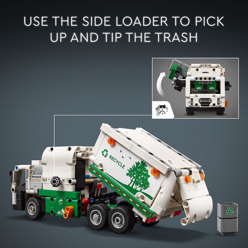 slide 3 of 6, LEGO Technic Mack LR Electric Garbage Truck Toy 42167, 1 ct