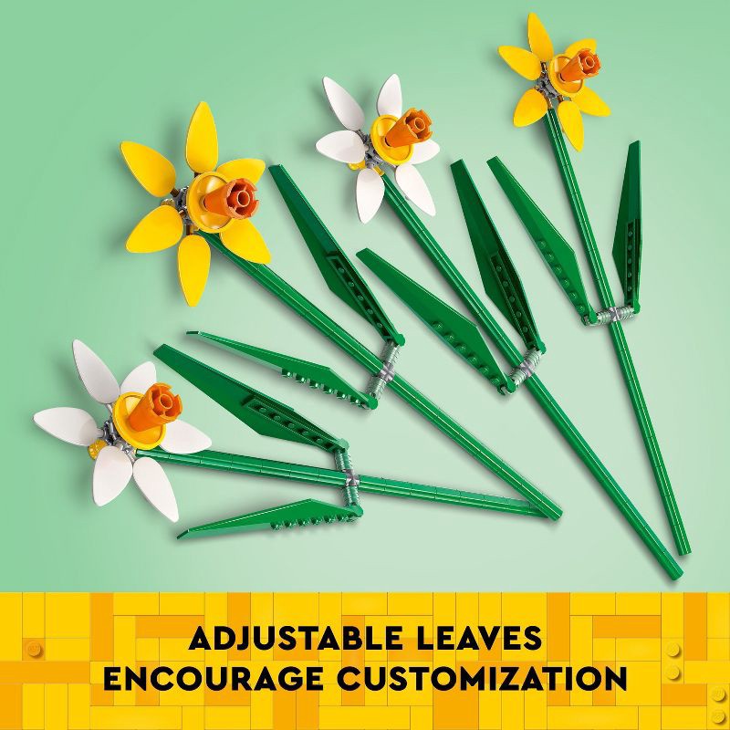 slide 5 of 6, LEGO Flowers Celebration Gift, Yellow and White Daffodil Room Decor 40747, 1 ct