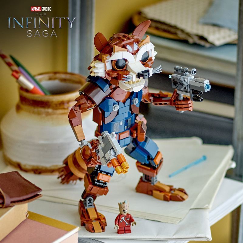 slide 2 of 6, LEGO Marvel Rocket & Baby Groot Minifigure Building Toy 76282, 1 ct