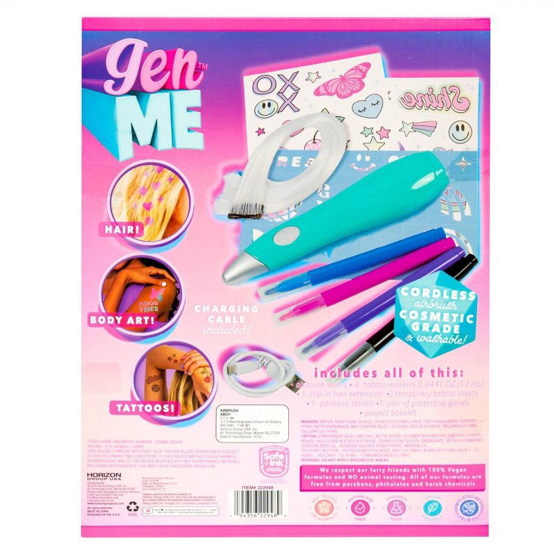 slide 6 of 6, GenMe 3-in-1 Airbrush Designer: Craft Activity Kit for Kids, Includes Stencils & Markers, 1 ct