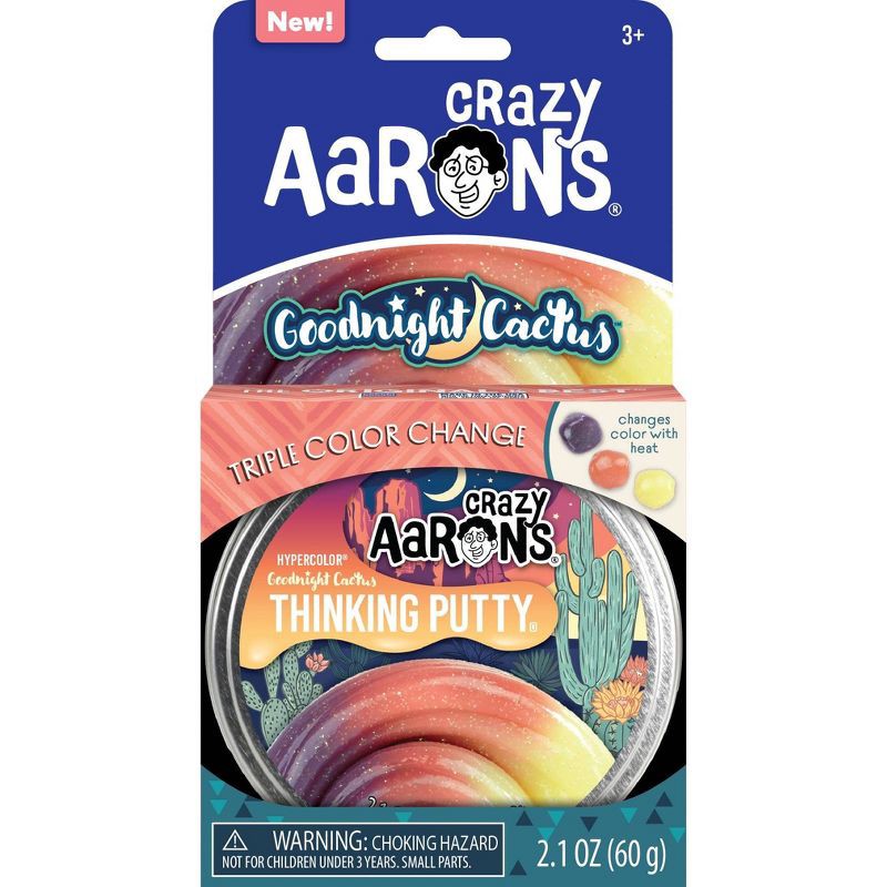 slide 1 of 5, Crazy Aaron's Goodnight Cactus Putty: Creative Thinking Slime, 0.13 oz, Single Piece, 0.13 oz