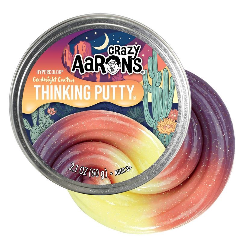 slide 3 of 5, Crazy Aaron's Goodnight Cactus Putty: Creative Thinking Slime, 0.13 oz, Single Piece, 0.13 oz