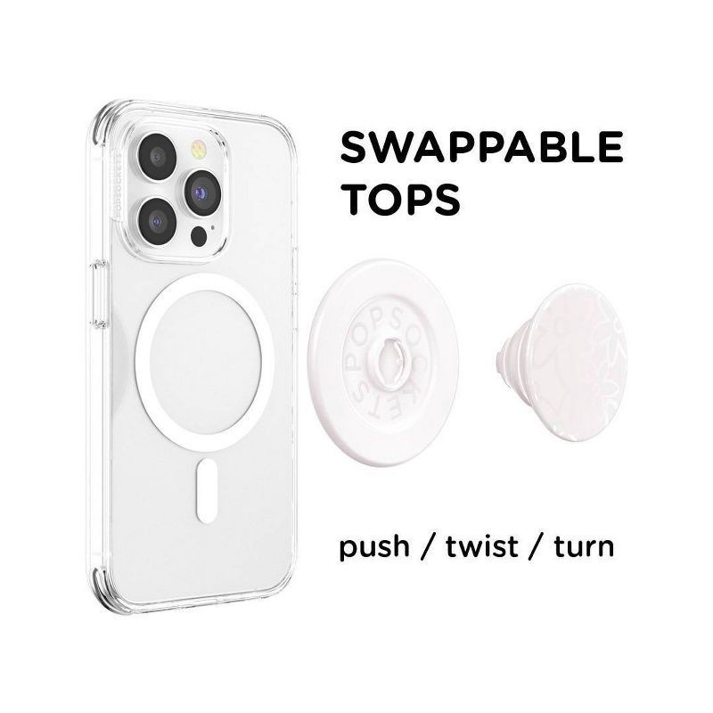 slide 3 of 8, PopSockets Magnetic Phone Grip for MagSafe, Magnetic Adapter Ring Included - Horchata, 1 ct
