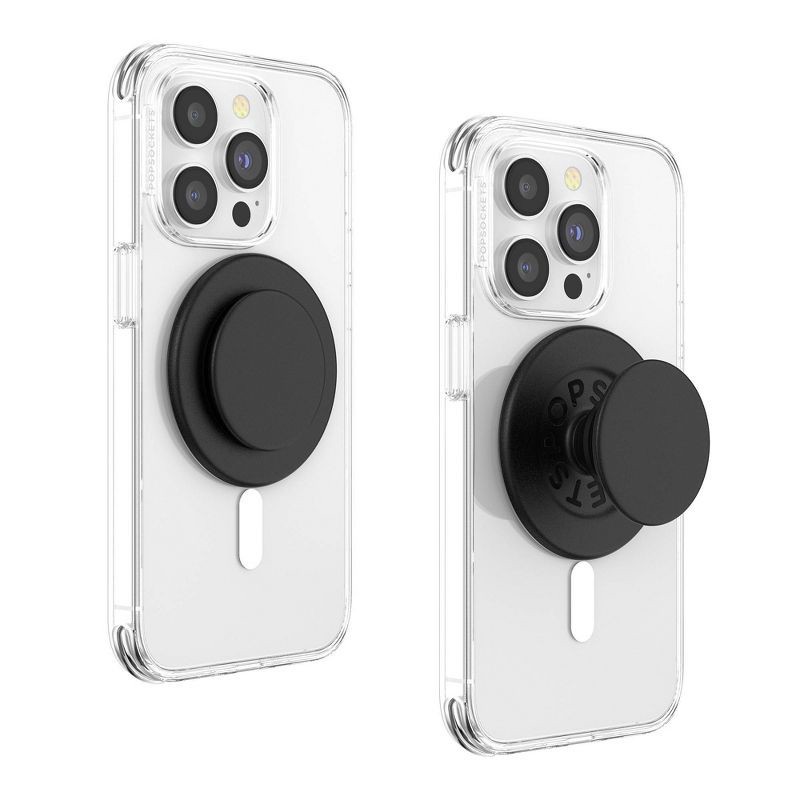 slide 2 of 8, PopSockets Magnetic Phone Grip with MagSafe, Magnetic Adapter Ring Included - Black, 1 ct