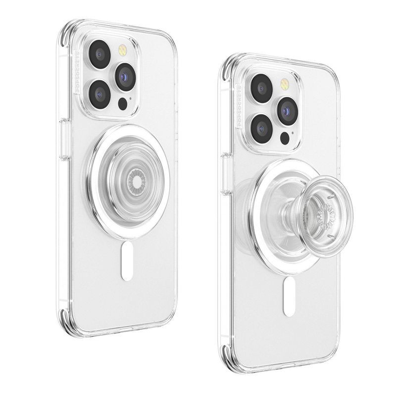 slide 2 of 8, PopSockets Magnetic Phone Grip with MagSafe, Magnetic Adapter Ring Included - Clear, 1 ct