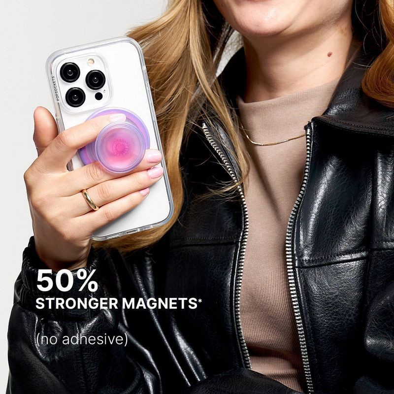 slide 6 of 8, PopSockets Magnetic Phone Grip with MagSafe, Magnetic Adapter Ring Included - Clear, 1 ct