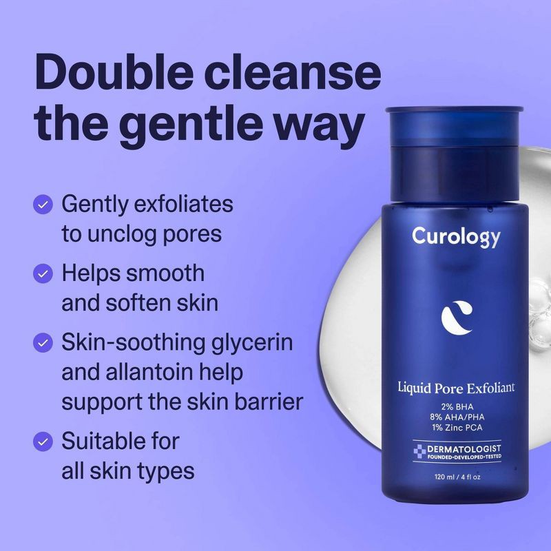 slide 3 of 6, Curology Liquid Pore Exfoliant with 2% BHA, 8% AHA/PHA and 1% Zinc - 4fl oz, 4 fl oz