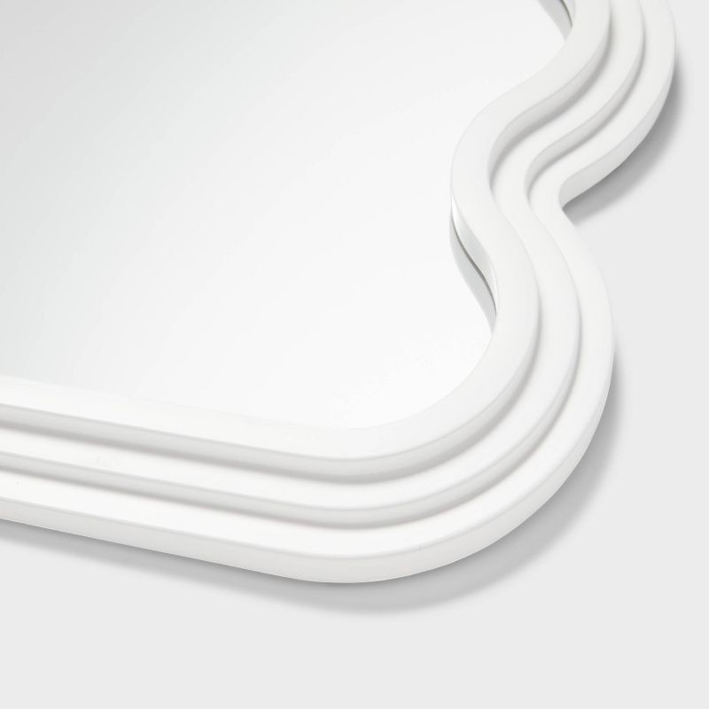 slide 3 of 4, Wave Kids' Mirror White - Pillowfort™: Squiggly Wavy Decorative Wall Sculpture, Resin & Glass, 20"x16", 1 ct