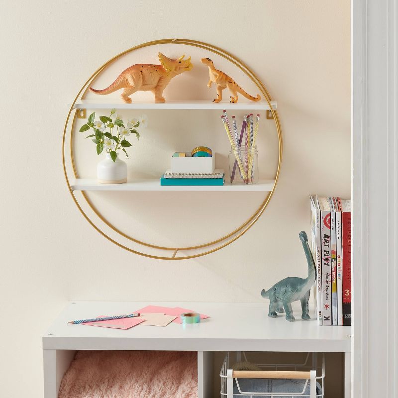 slide 2 of 4, Kids' Round Shelf with Gold Wire - Pillowfort™, 1 ct