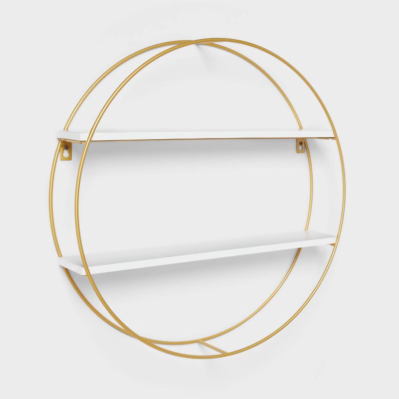 slide 1 of 4, Kids' Round Shelf with Gold Wire - Pillowfort™, 1 ct