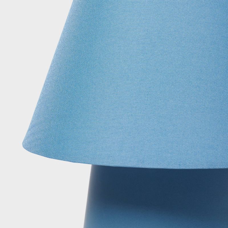 slide 4 of 4, Mini Kids' Table Lamp Blue - Pillowfort™: Ceramic Accent, Drum Shade, ETL Listed, 60W Max, Inline Switch, 1 ct