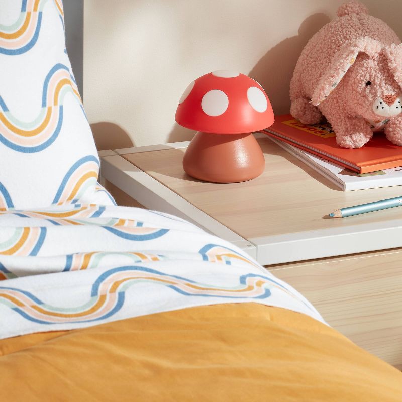 slide 3 of 4, Mushroom Kids' Night Light - Pillowfort™: LED Novelty Nightlight, Red, Battery-Powered, Ages 8+, 1 ct