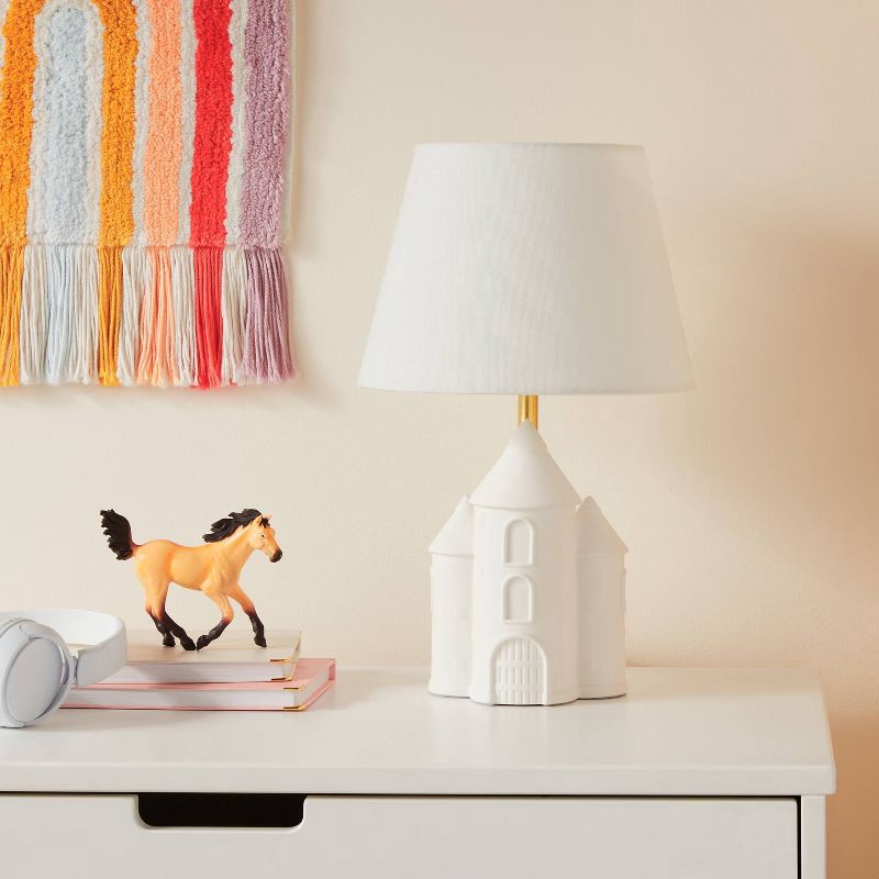 slide 1 of 4, Castle Kids' Table Lamp White - Pillowfort™, 1 ct