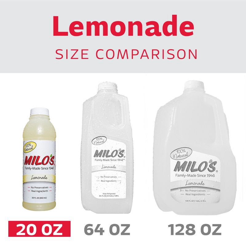 slide 4 of 9, Milo's Lemonade - 20oz, 20 oz