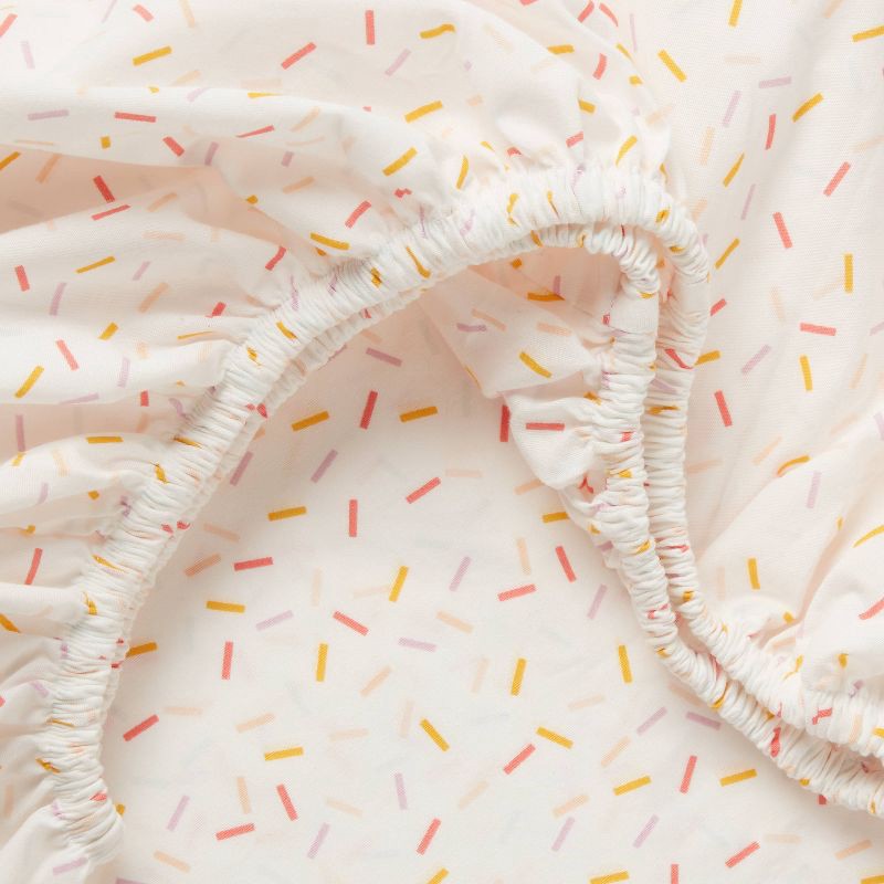 slide 4 of 4, Twin Confetti Kids' Sheet Set - Pillowfort™: Cotton Percale, OEKO-TEX Certified, 3-Piece Bedding for Kids & Teens, 1 ct