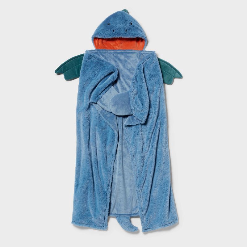 slide 1 of 3, Dragon Kids' Hooded Blanket - Pillowfort™, 1 ct