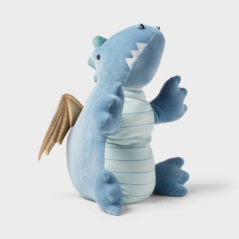 slide 4 of 4, Dragon Weighted Plush Kids' Throw Pillow Blue - Pillowfort™, 1 ct