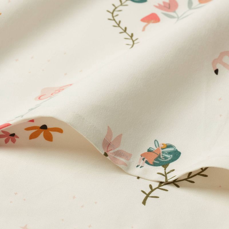 slide 3 of 4, Twin Pegasus Cotton Kids' Sheet Set - Pillowfort™: OEKO-TEX Certified, 220 Thread Count, Fairies Pattern, Twin Size, 1 ct