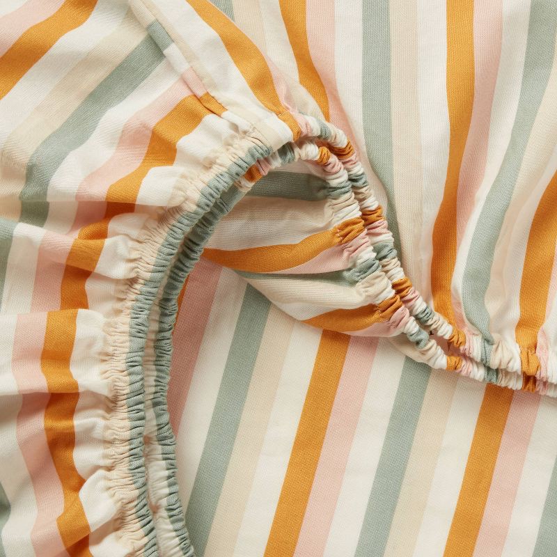 slide 4 of 4, Full Striped Cotton Kids' Sheet Set - Pillowfort™: OEKO-TEX Certified, 220 Thread Count, Full Size Bedding, 1 ct