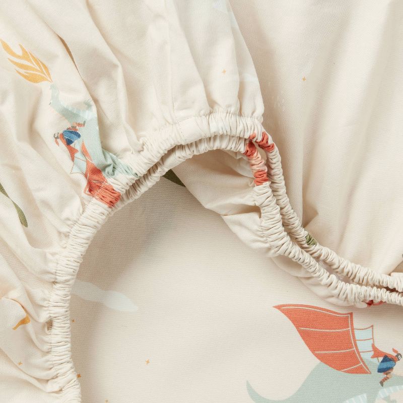 slide 4 of 4, Full Dragon Cotton Kids' Sheet Set - Pillowfort™: Full Size Bedding, 220 Thread Count, OEKO-TEX Certified, 1 ct
