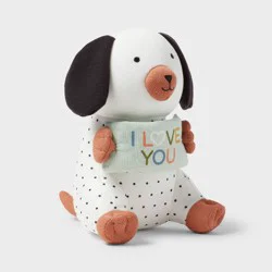 Mini Kids' Plush Milestone Puppy - Pillowfort™: Novelty Throw Pillow, Recycled Polyester, OEKO-TEX Certified