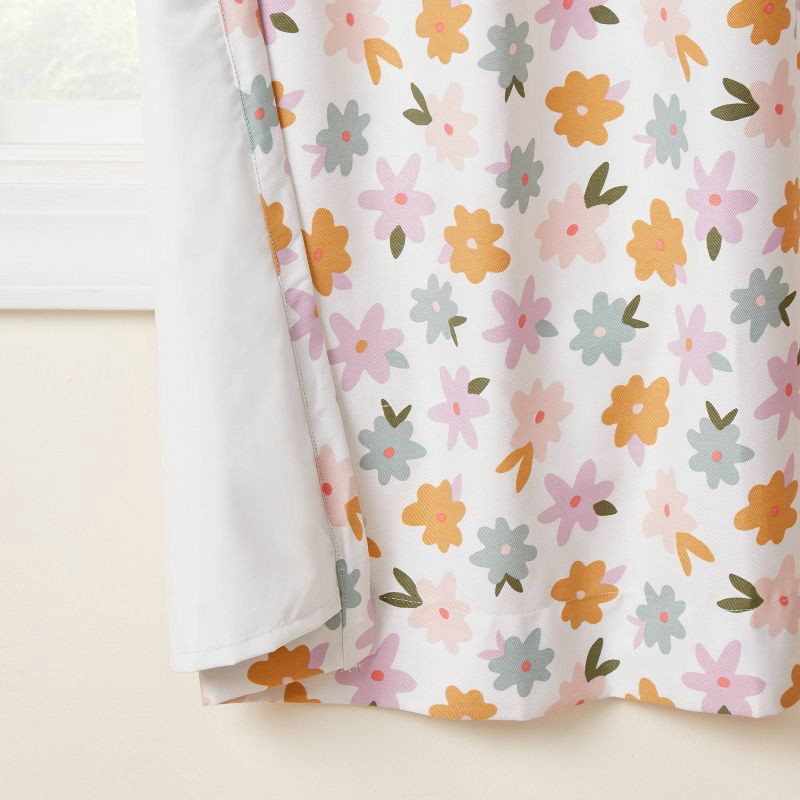 slide 4 of 5, 42"W x 84"L All Over Kids' Blackout Window Curtain Panel Floral Print - Pillowfort™, 1 ct