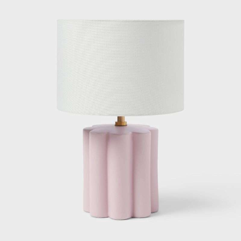 slide 2 of 4, Fluted Kids' Table Lamp Purple - Pillowfort™, 1 ct