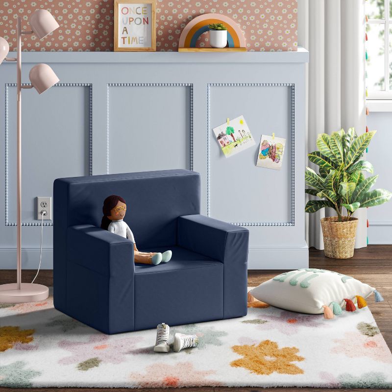 slide 3 of 5, 4'x6' Floral Kids' Rug - Pillowfort™: Multicolored, Skid-Resistant, High Pile, Tufted, Botanical Pattern, Indoor Use, 1 ct