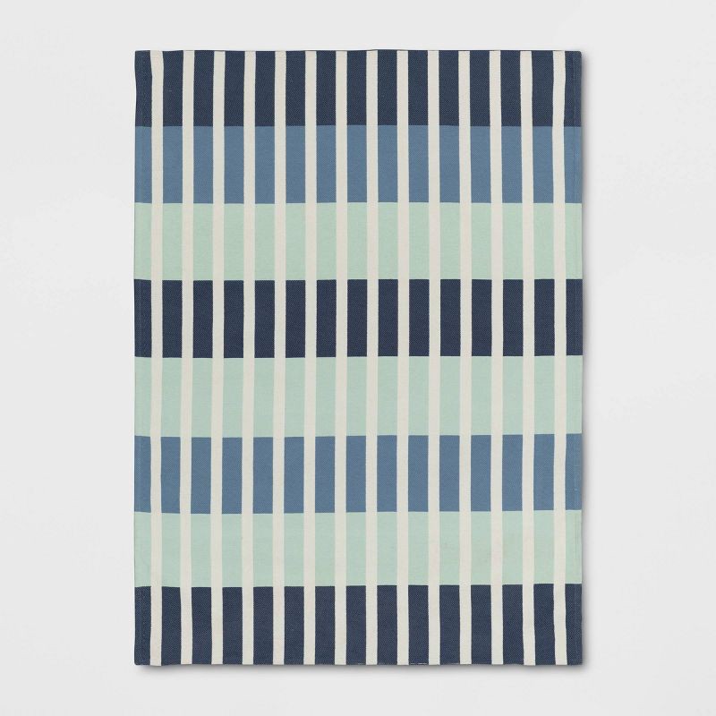 slide 1 of 4, 4'x5'6" Broken Checkered Kids' Rug Green/Blue - Pillowfort™: Multicolored Flatweave, OEKO-TEX Certified, 1 ct
