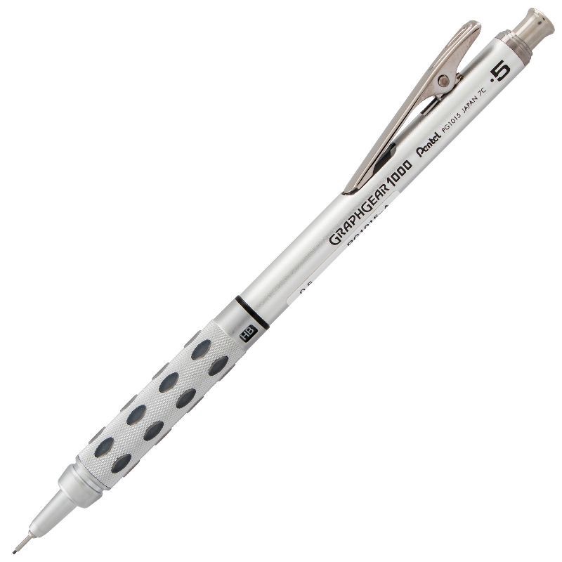 slide 5 of 8, Pentel #2 Mechanical Pencil 0.5MM GraphGear: Stainless Steel, Silver, 1 Pack, Office & Stationery Supplies, 1 ct