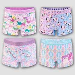 Girls' Squishmallows 4pk Boxer Briefs - 6: Fictitious Character Knit Underwear