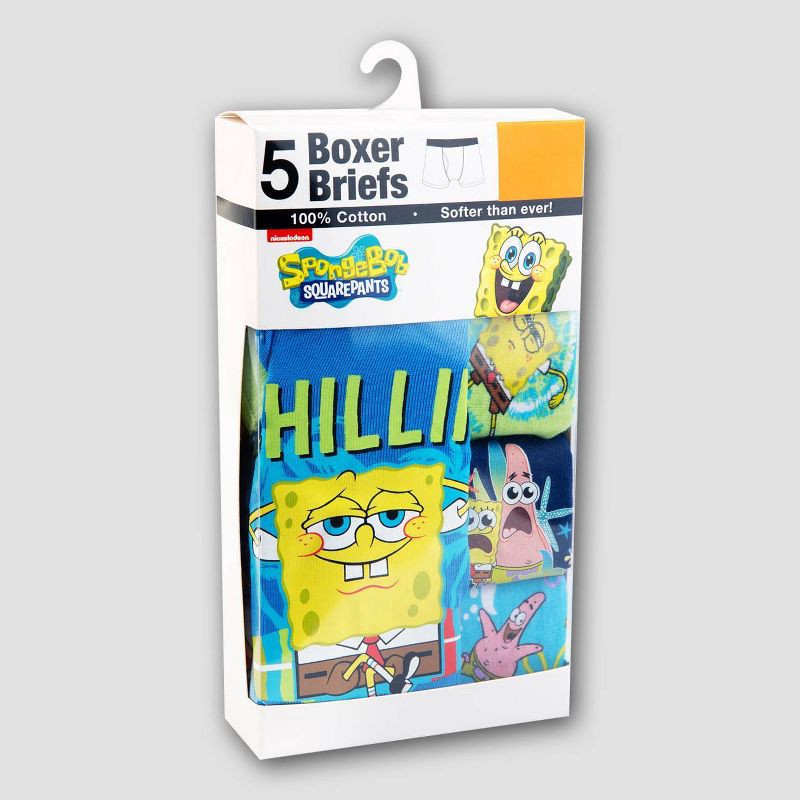 slide 2 of 4, Boys' SpongeBob SquarePants 5pk Boxer Briefs - 6, 5 ct