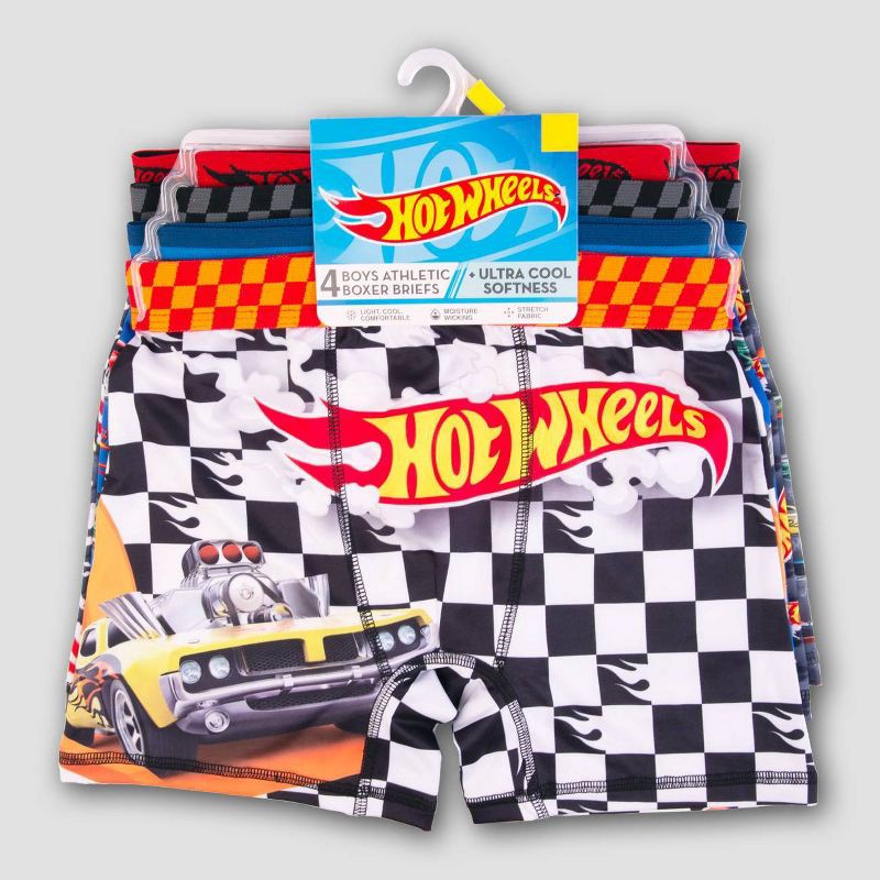 slide 2 of 4, Boys' Hot Wheels 4pk Boxer Briefs - 10, 4 ct