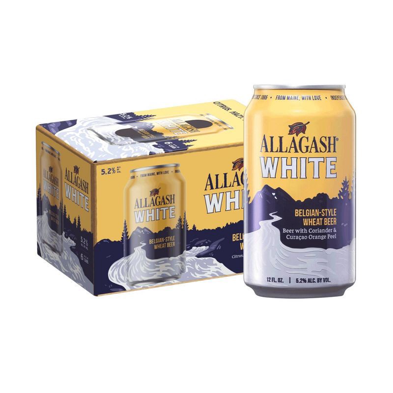 slide 1 of 7, Allagash Brewing Company Allagash White Ale - 6pk/12 fl oz Cans, 6 ct; 12 fl oz