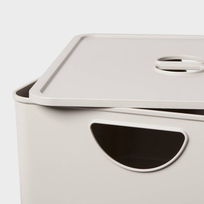 slide 3 of 3, Kids' Storage with Lid Gray - Pillowfort™, 1 ct