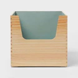Large Crate Kids' Toy Storage Bin - Pillowfort™: Stackable Wood Decorative Rectangle, Multicolored, 1430 Volume