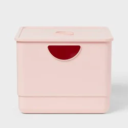 Kids&#x27; Storage with Lid Pink - Pillowfort™: Stackable Utility Bin, 13.53 Volume, Spot Clean, 2-Piece Set
