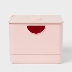 Kids' Storage with Lid Pink - Pillowfort™: Stackable Utility Bin, 13.53 Volume, Spot Clean, 2-Piece Set