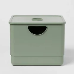 Kids&#x27; Storage with Lid Green - Pillowfort™: Stackable Utility Bin, 13.53 Volume, Spot Clean, 2-Piece Set