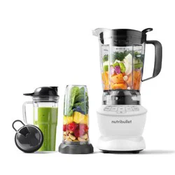 nutribullet Blender Full Size Combo 1200 Watt 640z NBF20500AW - Matte White: Smoothie Blender, 64oz Capacity, 4 Speeds