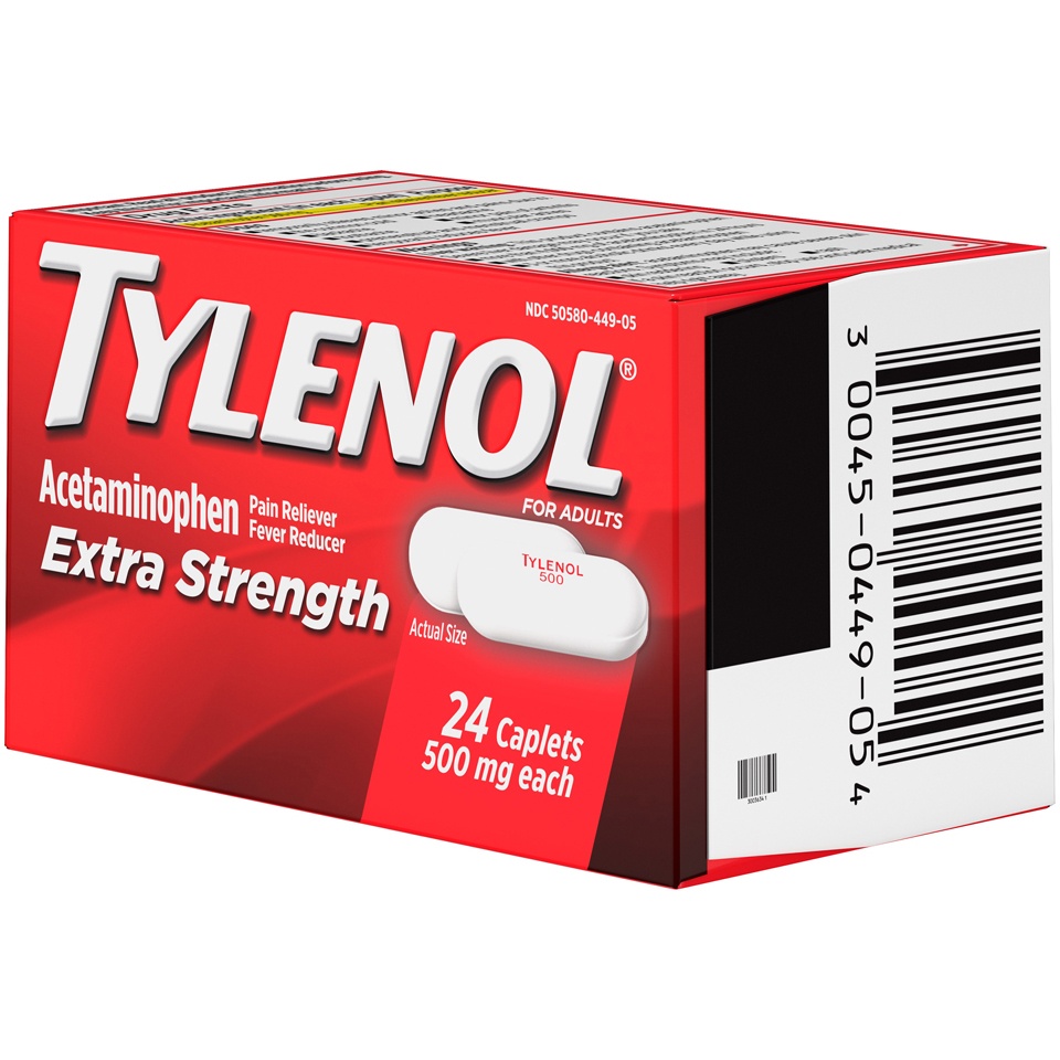 slide 4 of 6, Tylenol Extra Strength Pain Reliever and Fever Reducer Caplets - Acetaminophen - 24ct, 24 ct