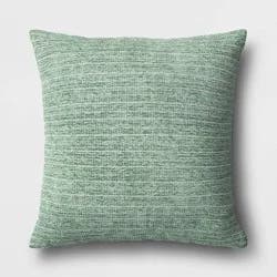 Checkerboard Woven Cotton Square Throw Pillow Green - Room Essentials™