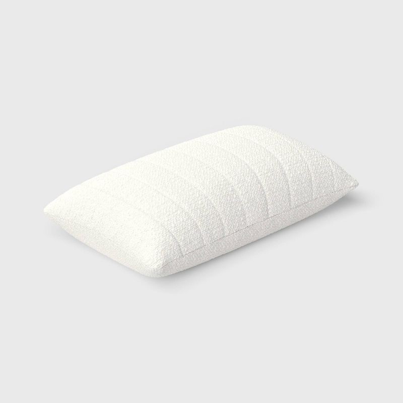slide 3 of 4, Oversized Channeled Boucle Lumbar Throw Pillow Ivory - Threshold™: Soft Polyester, Indoor Use, Rectangular Shape, 1 ct