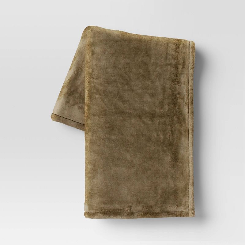 slide 1 of 4, 50"x70" Primalush Throw Blanket Green - Threshold™, 1 ct