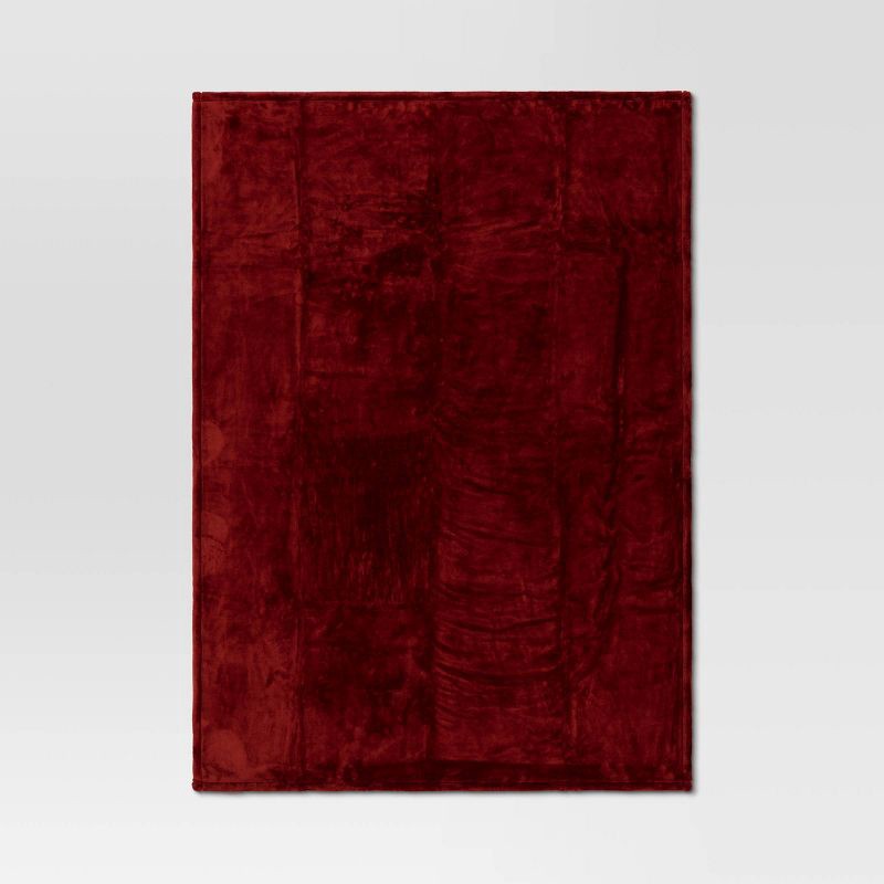 slide 3 of 4, Oversized Primalush Throw Blanket Red - Threshold™: Soft, Plush, Machine Washable, 50x70 inches, 1 ct